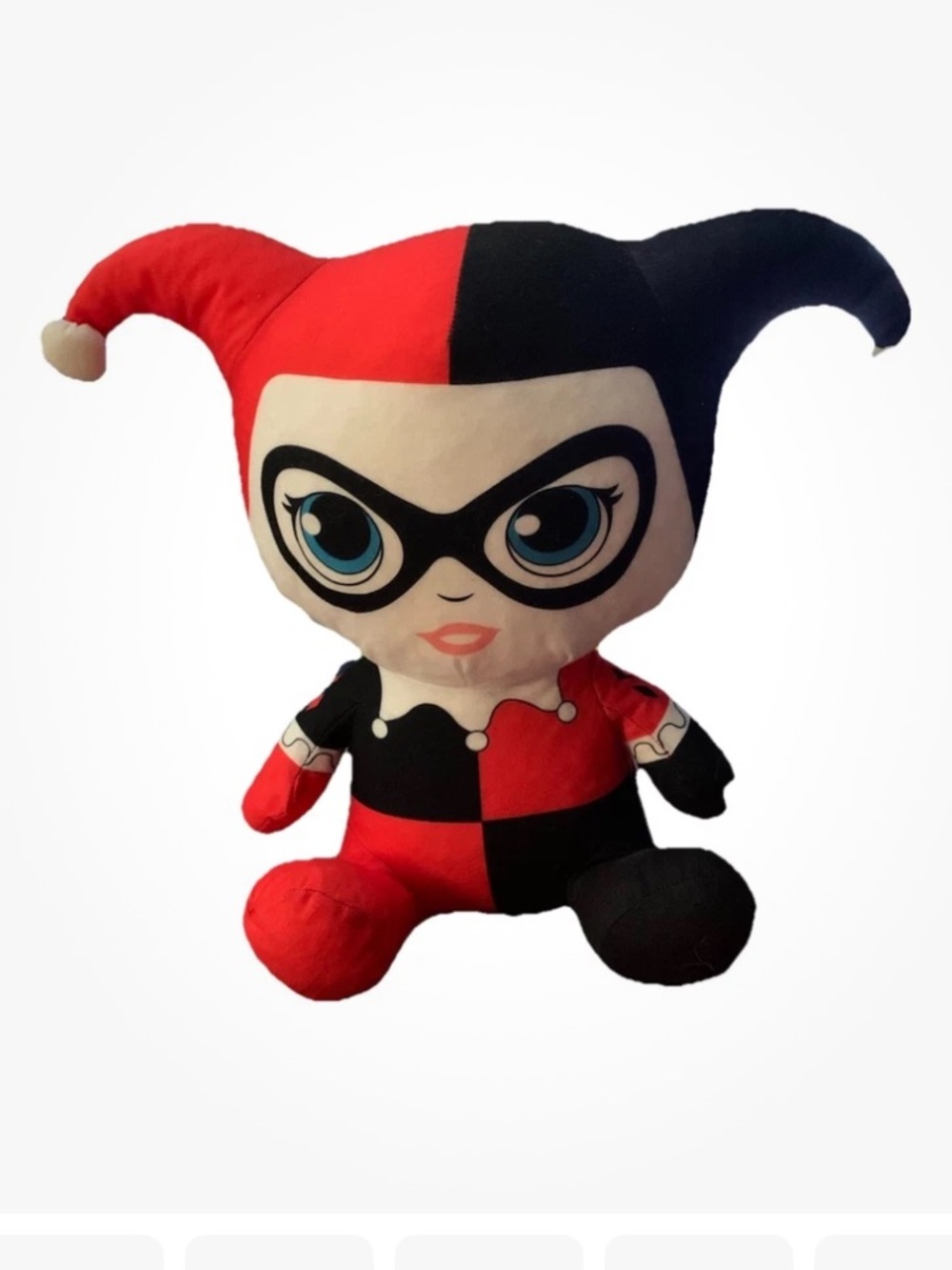 DC Comics Harley Quinn Plush - Red, Black & Blue Eyes